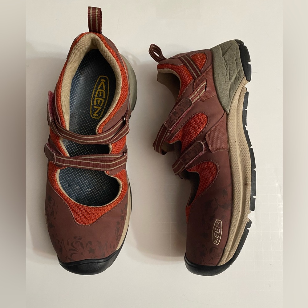 Keen floral Shoes Womens Size 10 Mary Jane Red Trail Hiking Casual Double Strap